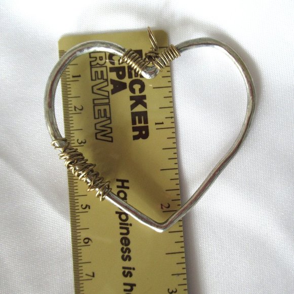 Heart Shape Pendant Silver Plated with Brass details - No chain - Picture 4 of 5